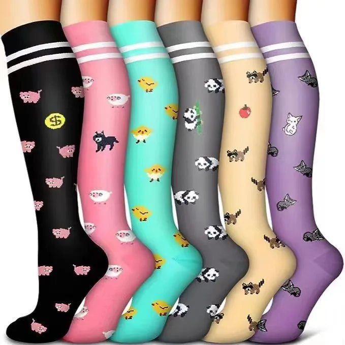 Knee High Compression Stockings 20-30mmHg – 6 Pairs Sports, Medical, Varicose Veins, Pregnancy, Edema & Diabetes