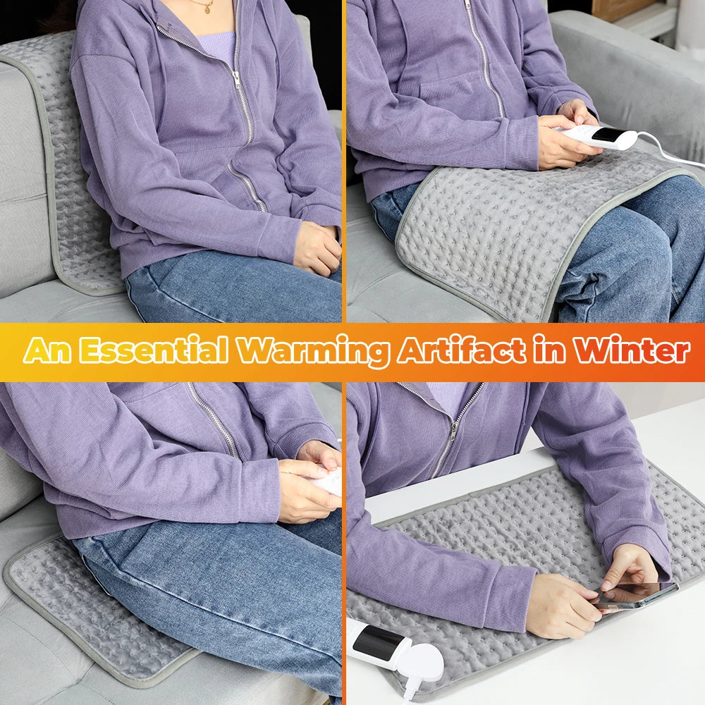Electric Heating Blanket Mat – Heated Pad for Bed & Sofa, Warm Winter Thermal Blanket, 58x29cm