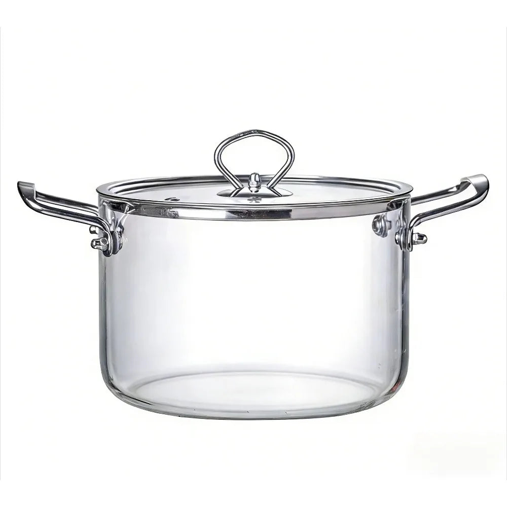 Glass Soup Pot with Lid & Double Handles – 3.5L