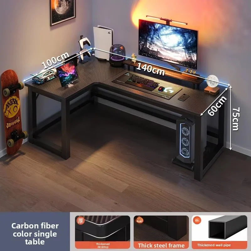 L-Shaped Corner Computer Desk — Home Study Table, Office Writing Desk & E-Sports Gaming Setup