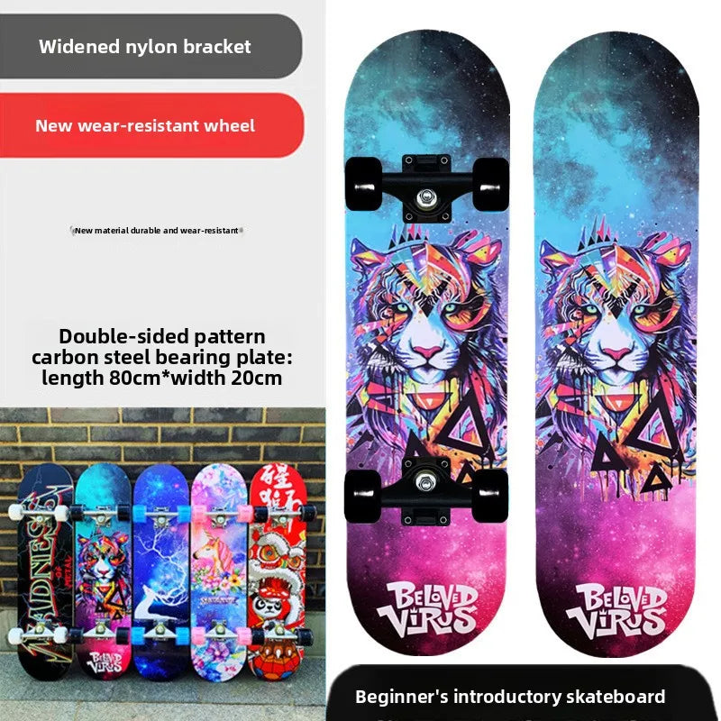Pro All-Terrain Complete Skateboard – Aluminum Alloy & Carbon Fiber Deck, Beginner Longboard for Kids & Adults