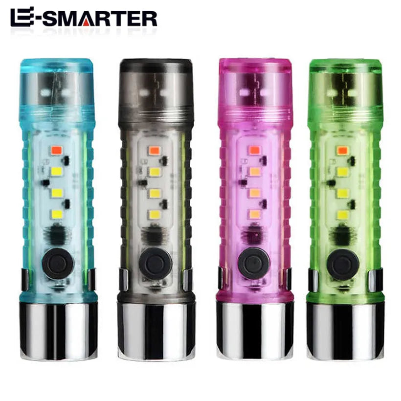 800 Lumen EDC Pocket Flashlight – 6 Modes, Magnetic Tail, USB Rechargeable for Camping & Hiking