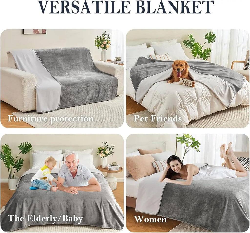 Waterproof Throw Blanket – Reversible Bed & Sofa Cover