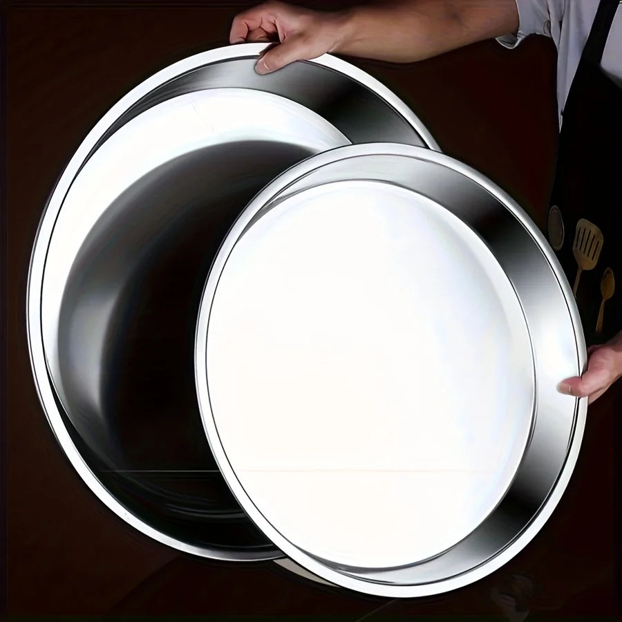 Stainless Steel Pizza Pans – Three-Piece Baking Set