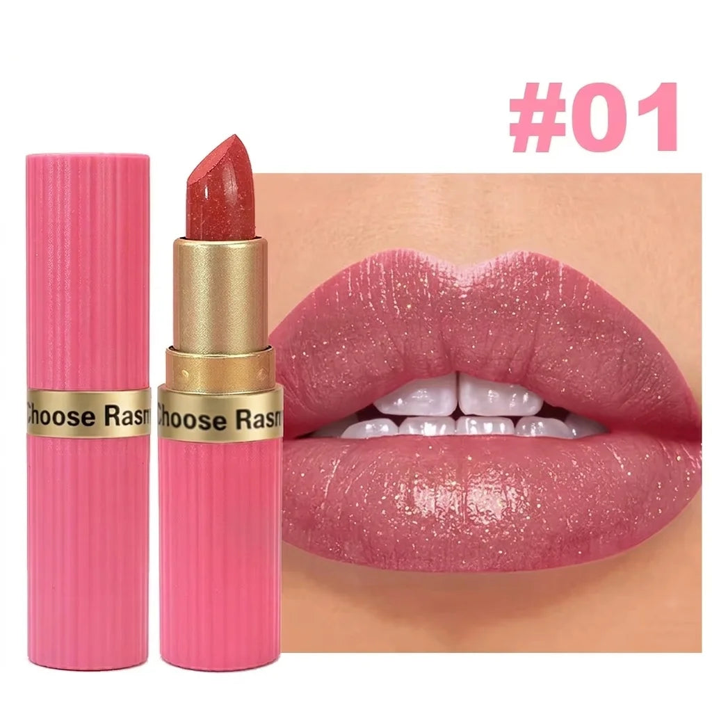 Pearlescent Glitter Velvet Lipstick — Waterproof Matte Shimmer Diamond Finish