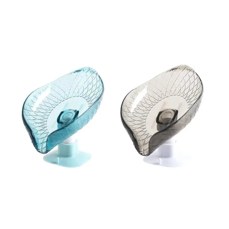 Dry Soap. Clean Bathroom. No Drilling. — Draining Soap Box Set | 2pcs, Suction Cup, Punch-Free, Self-Draining, Cute Design