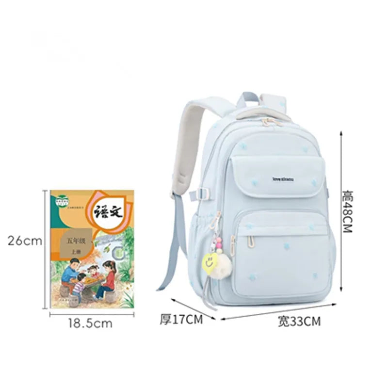 Girls School Backpack – Nylon Everyday Book Bag