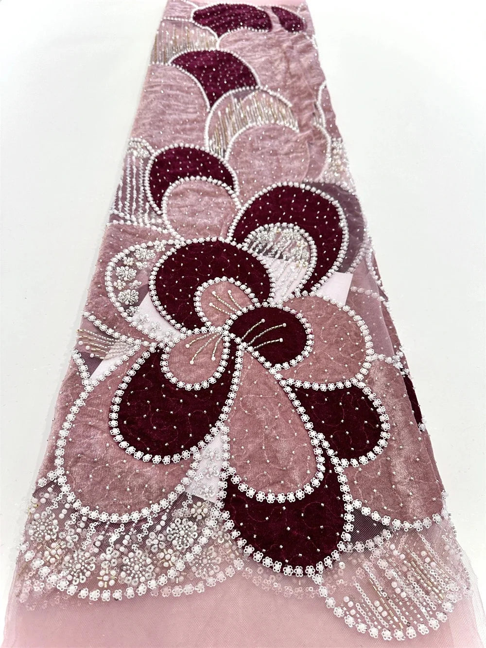 Dresses For Woman Cocktail Dress Pink Burgundy Strapless Abstract Floral Beaded Velvet Midi Gown  Vestidos De Fiesta Elegantes