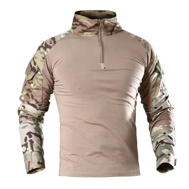 Men's Military Camouflage Long Sleeve Hiking Shirt — Tactical Outdoor Shirt