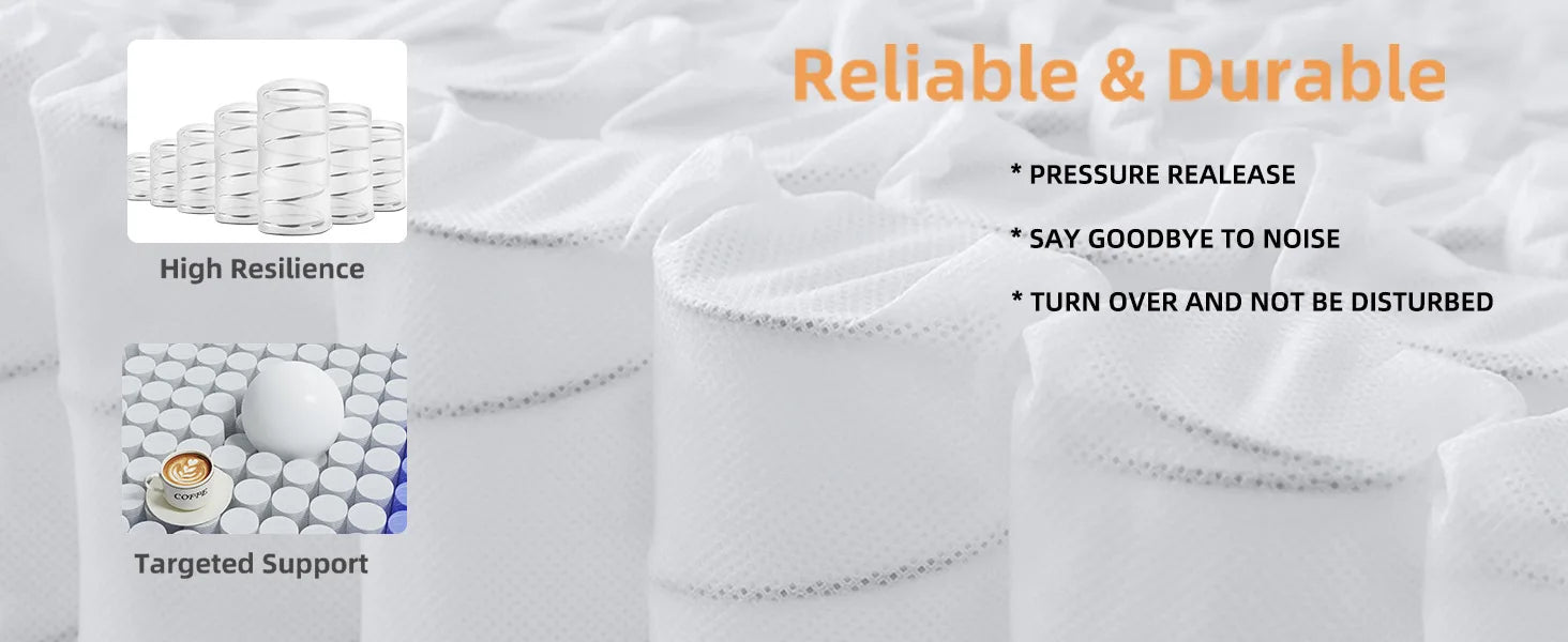 LayRoad 12-14 Inch Full-Size Memory Foam Mattress — Medium Firmness, Single to King Boxed Mattress