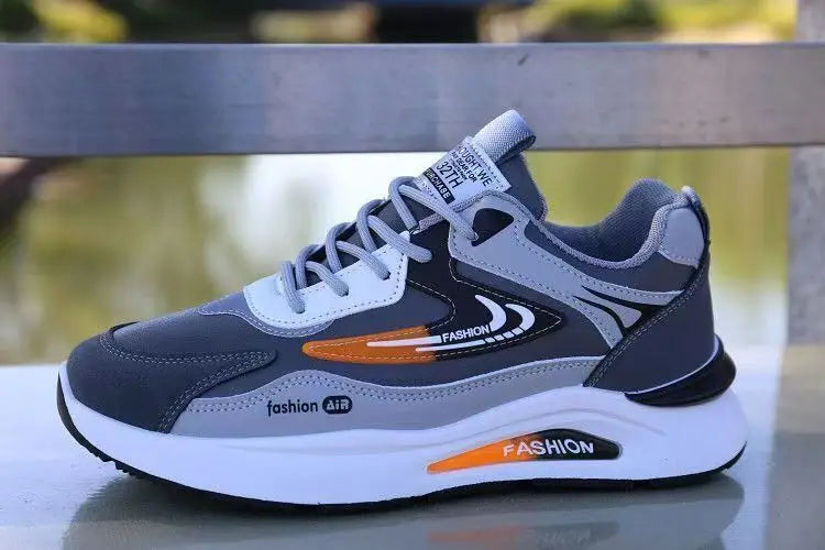 Men's Lightweight PU Leather Casual Sneakers – Breathable Tennis & Running Shoes