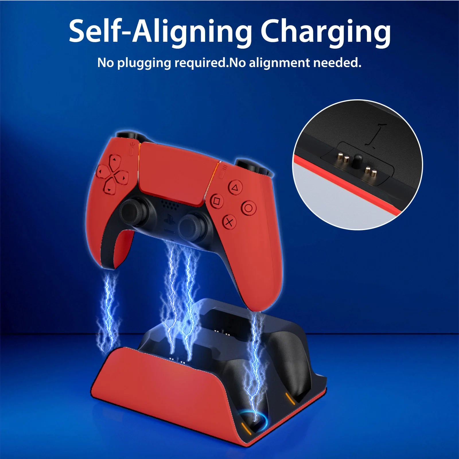 PS5 Dual Controller Fast Charging Dock – Wireless Gamepad Charger Station