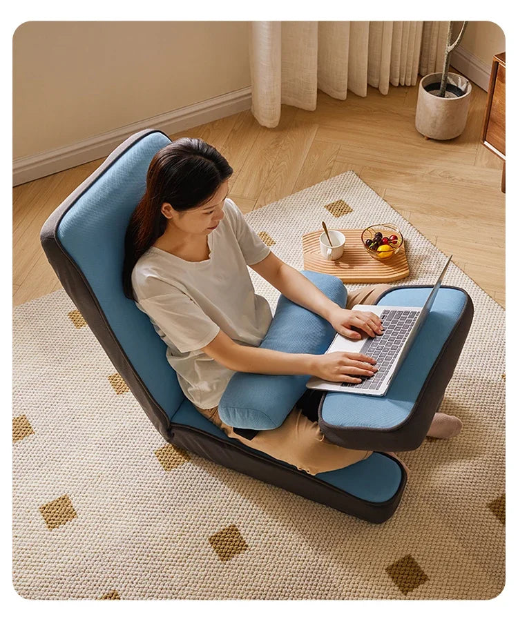 Cotton Folding Floor Sofa with Backrest