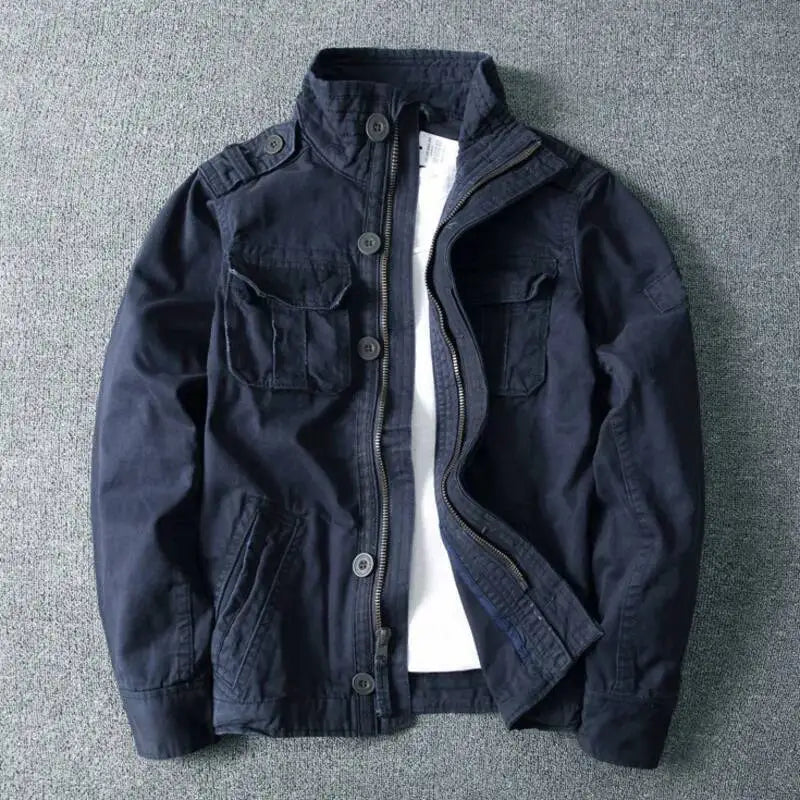 Men's Camouflage Cotton Cargo Jacket – Zip Front