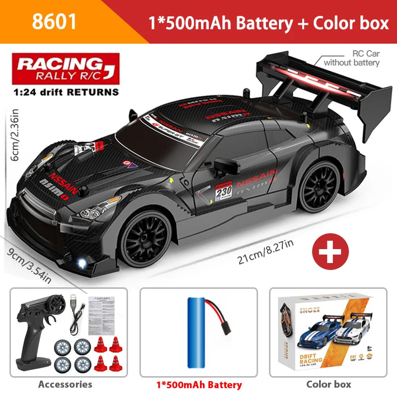 1:24 Scale 4WD RC Drift Car – 20KM/H High Speed LED Racing Vehicle