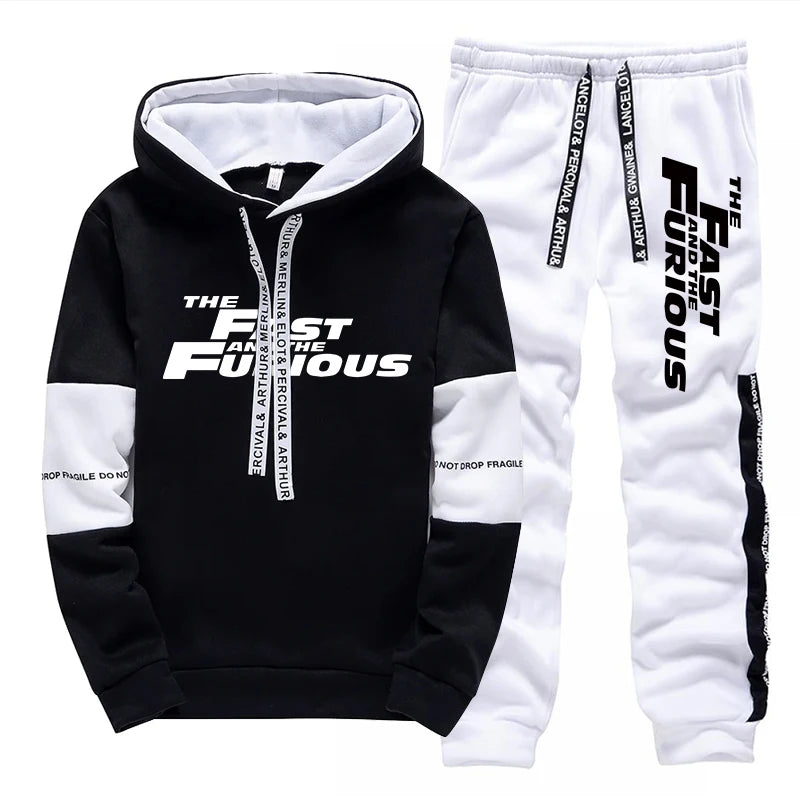 Men's Hooded Long Sleeve Sweatshirt & Sweatpants Set – Autumn Winter Casual Sport Comfortable Suit