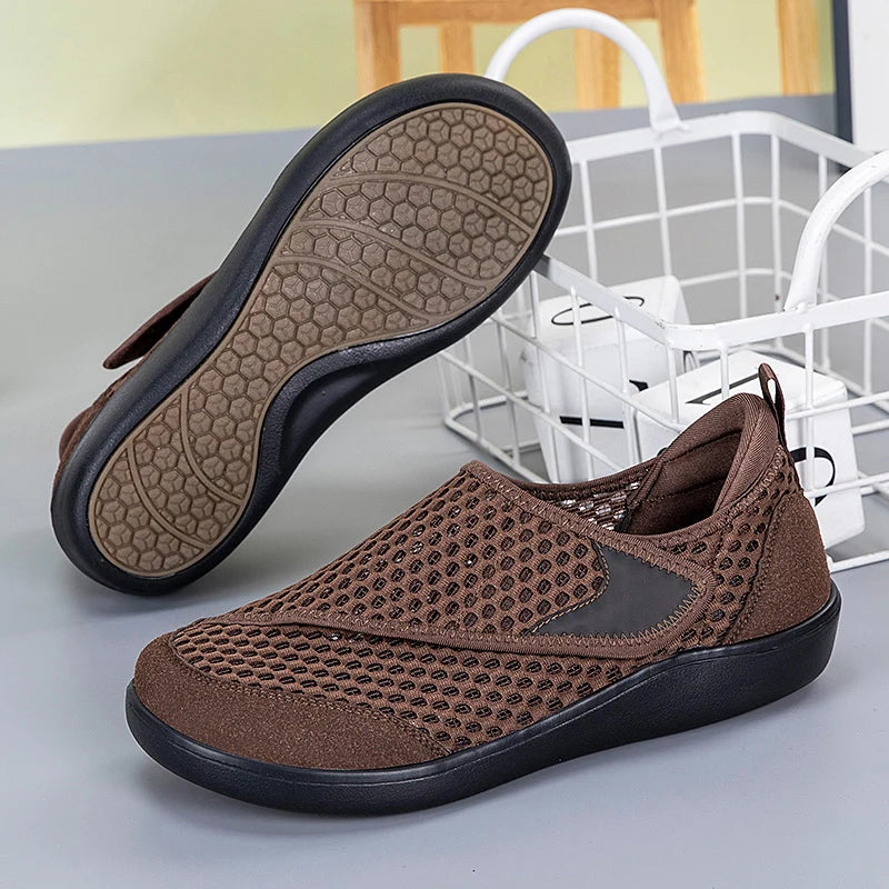 Wide Box Open Shoes for Elderly – Adjustable Diabetic Orthopedic Sandals