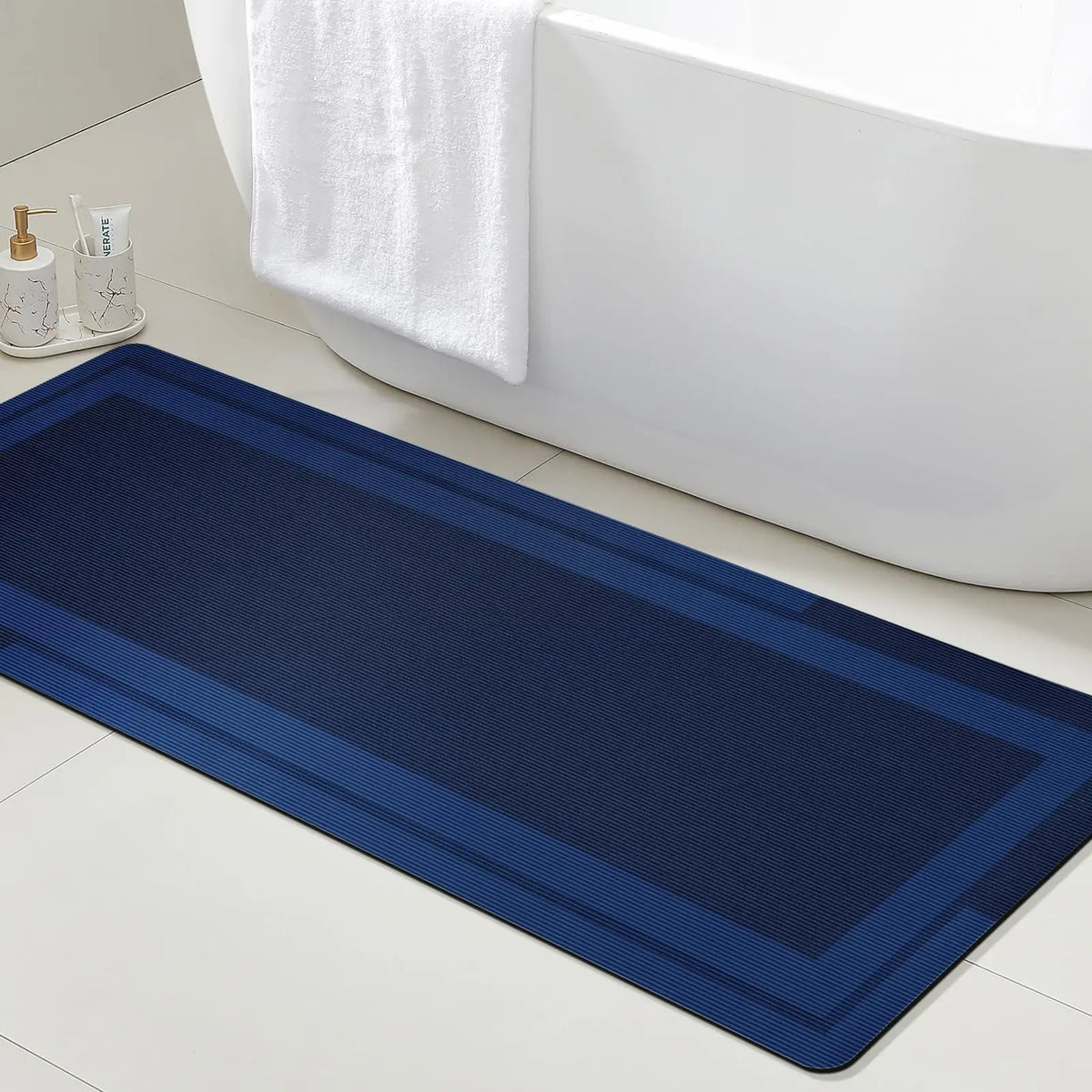 VIKAMA Bathroom Runner Rug – Quick-Dry Ultra Absorbent Non-Slip Bath Mat