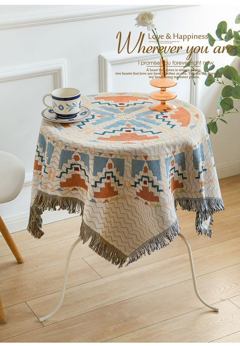 Boho Plaid Tassel Throw Blanket – Decorative Sofa & Bed Cover, Outdoor Camping & Picnic