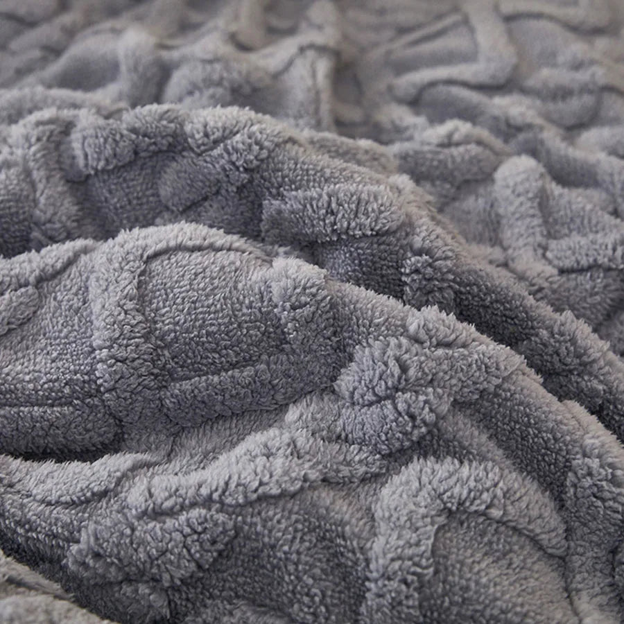 Thick Fleece Bed Blanket – Faux Lamb Plush Comfort