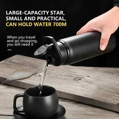 1-3PCS Stylish Portable Stainless Steel  Sports Water Bottle Leisure Bike Riding Drinking Water Bottle Outdoor Sport Travel Cup