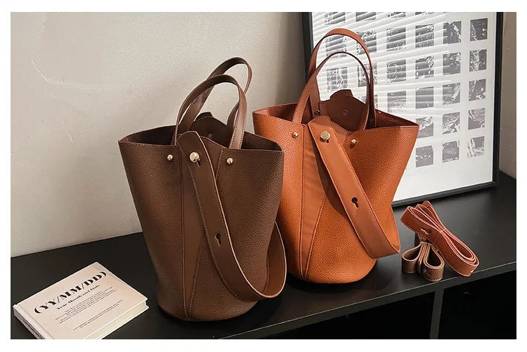Luxury PU Bucket Bag – Trending Crossbody Shoulder Tote for Women 2026
