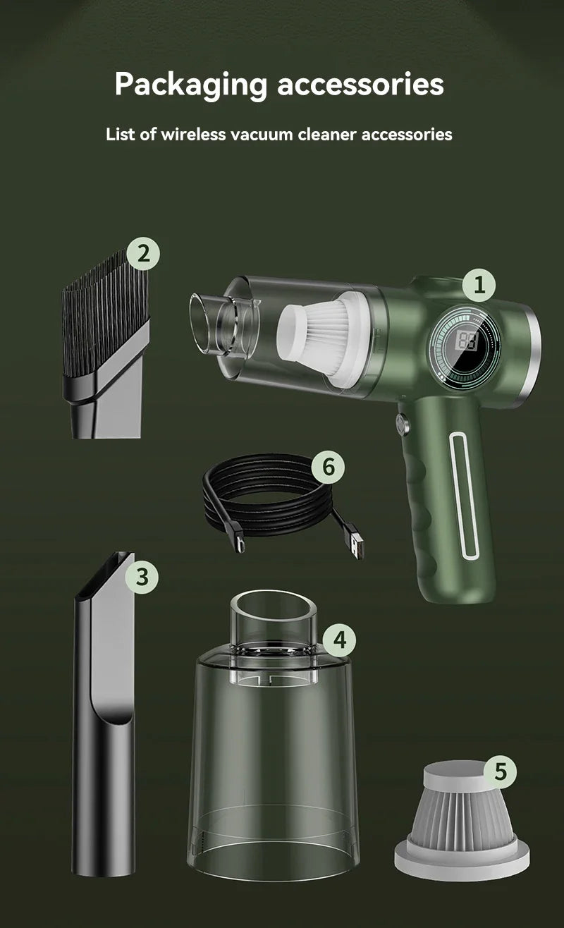 Cordless Handheld Car Vacuum with Washable Filter