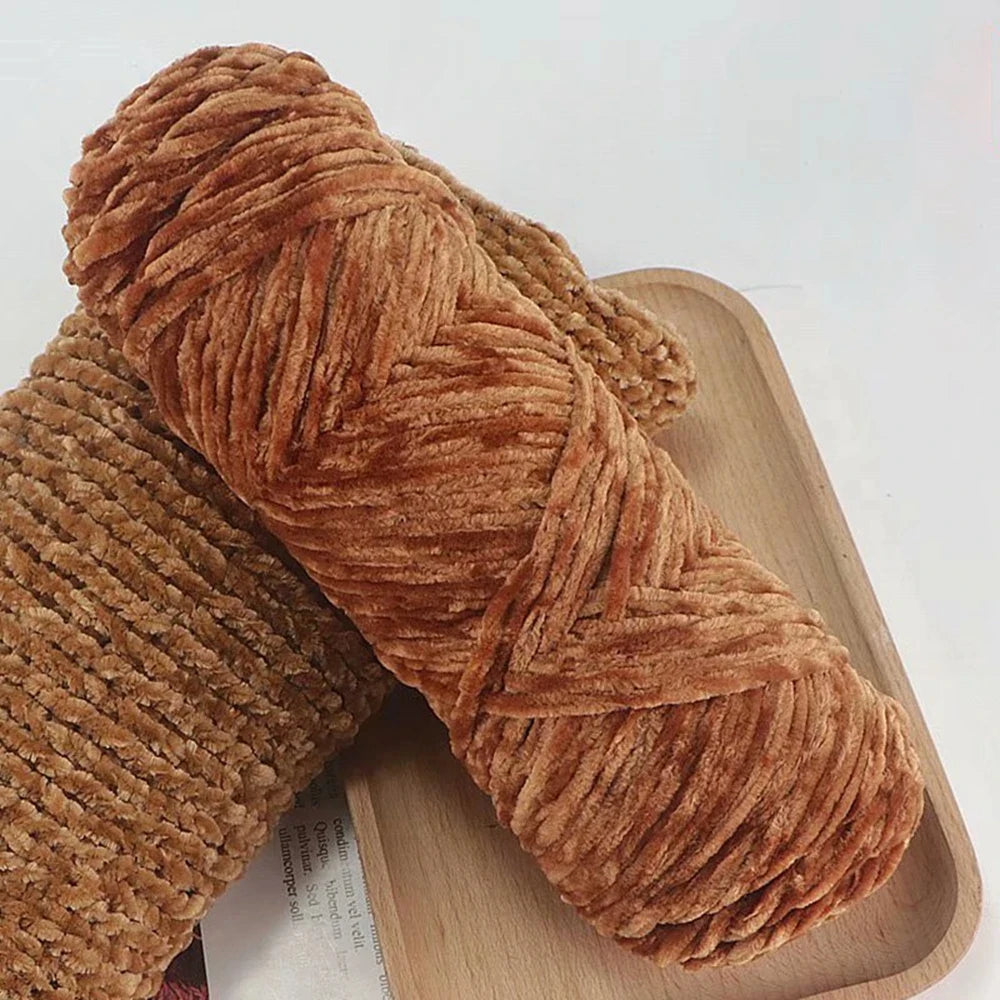 Chenille Soft Velvet Yarn – 95g Blended Knitting Wool for Crochet Scarves, Baby Blankets & Hats