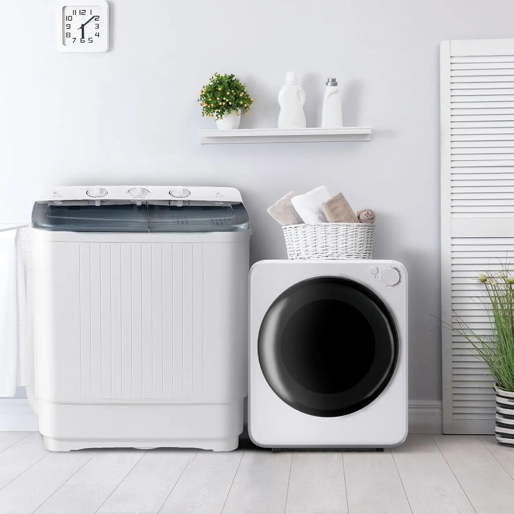 Portable Washer & Dryer Combo Set — 22 lbs Fully Automatic Washing Machine, 1.8 Cu Ft Dryer with 5 Drying Modes
