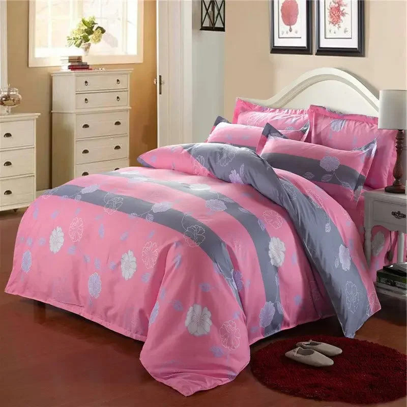 Plaid Print Duvet Cover – Lightweight Polyester-Cotton Bedding Bag, 24 Colors & 3 Sizes