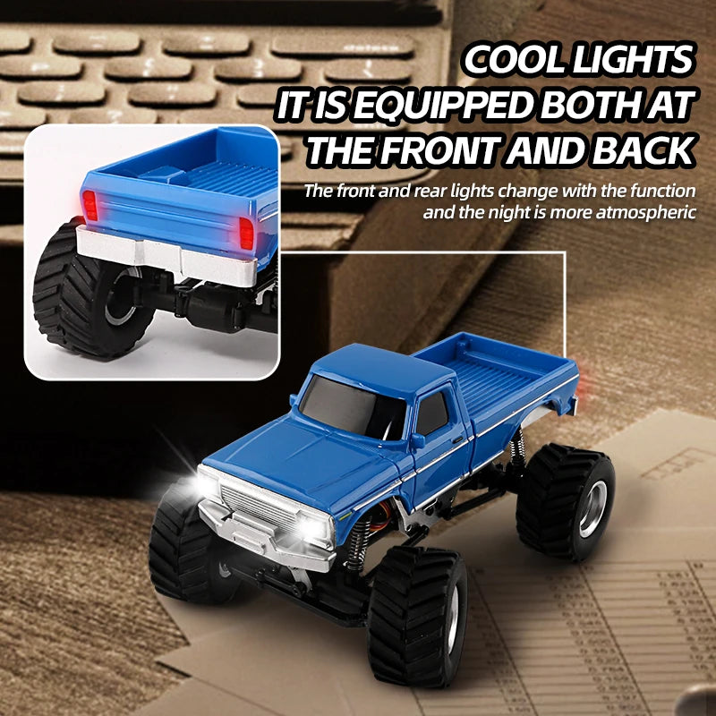 1:36 4WD Mini RC Off-Road Crawler Car with LED Lights – Remote Control Toy for Kids & Adults