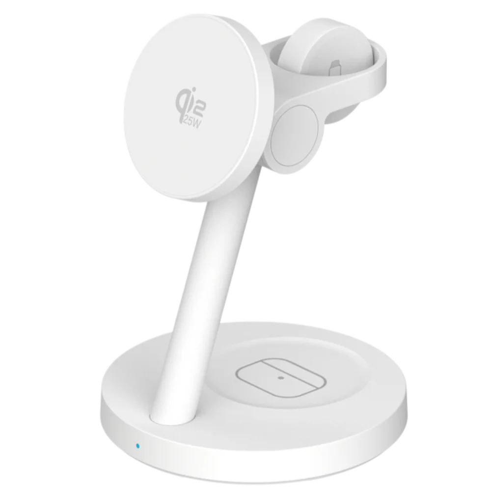 25W Qi2.2 Magnetic 3-in-1 Wireless Charging Station for iPhone & Apple Watch