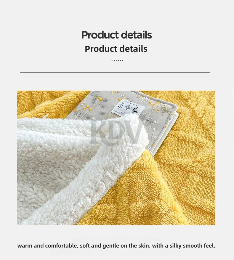 Double-Layer Fleece Blanket – Plush Sofa & Bed Comfort