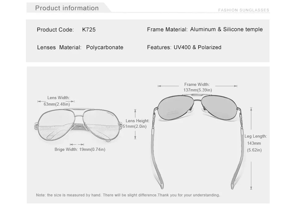 KINGSEVEN Men's Vintage Aluminum Polarized Sunglasses | Coating Lens Driving Eyewear for Men & Women