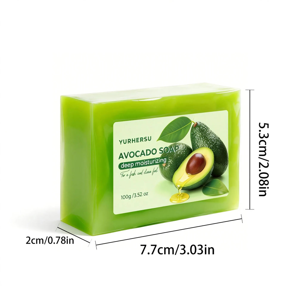 Organic Avocado Extract Soap Bar – Hydrating, Brightening & Skin Repair for Face & Body