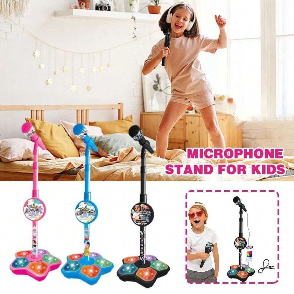 Kids Karaoke Microphone Stand Toy — Portable Children's Electronic