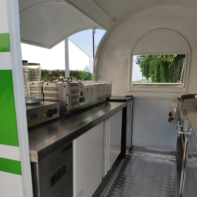 Full-Size Coffee & Ice Cream Vending Cart — Electric Food Trailer for Street Vending