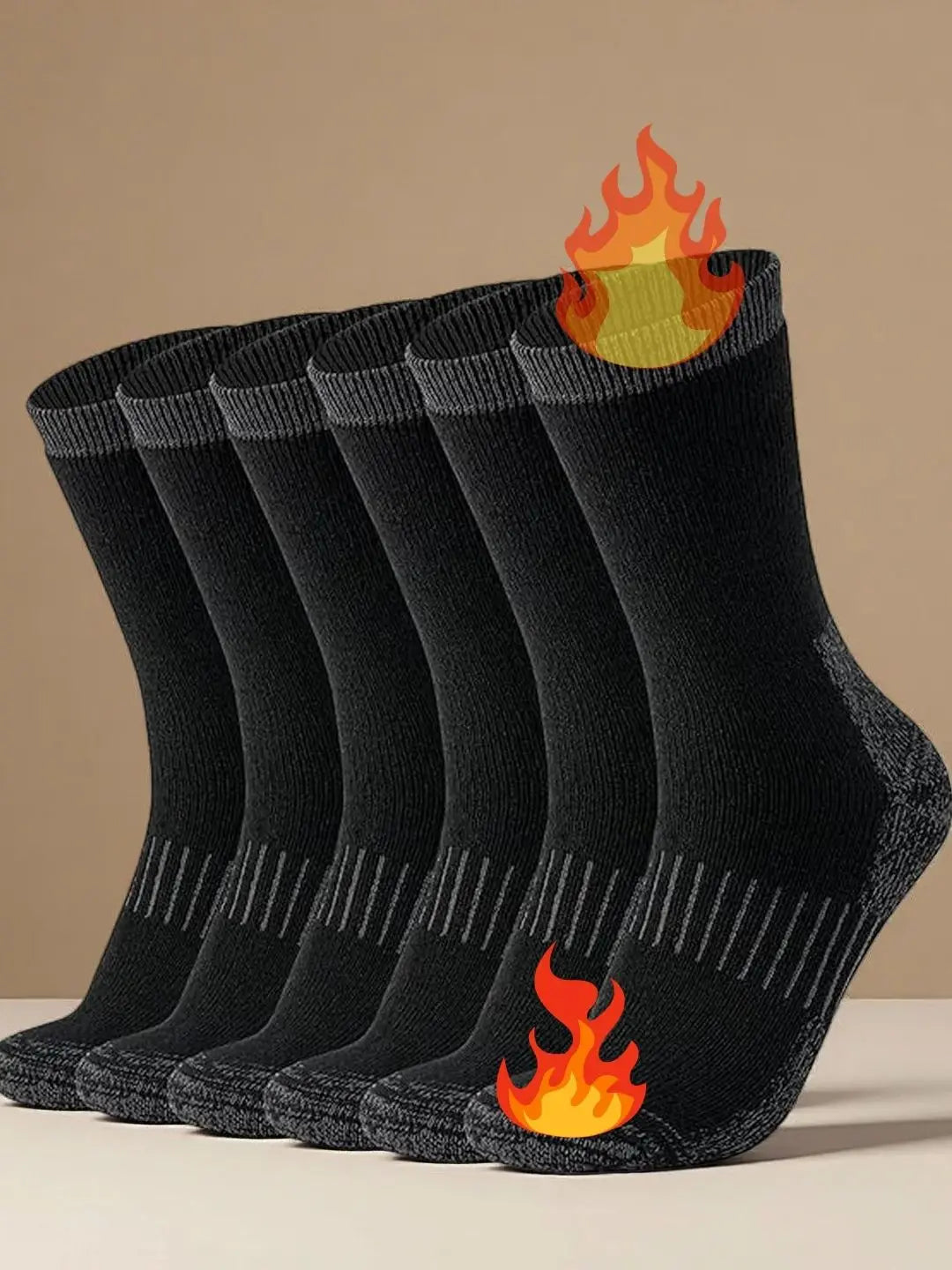 Wool-Blend Cushioned Winter Boot Socks