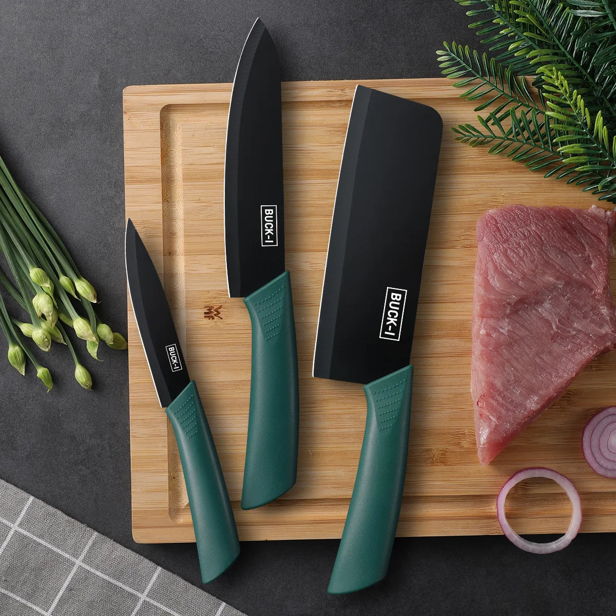 Kitchen Knife Set with Covers – Utility, Chef & Fruit Knife for Cutting Meat, Vegetables & More