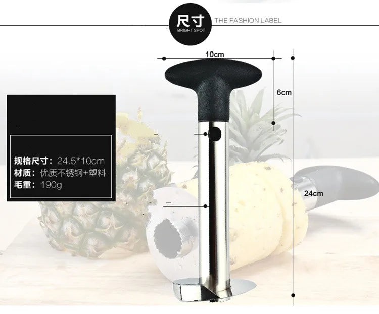 Slice a Pineapple in Seconds. — Stainless Steel Pineapple Slicer & Peeler | Cutter, Corer & Parer Knife, 24x10cm, Green, Black & Yellow