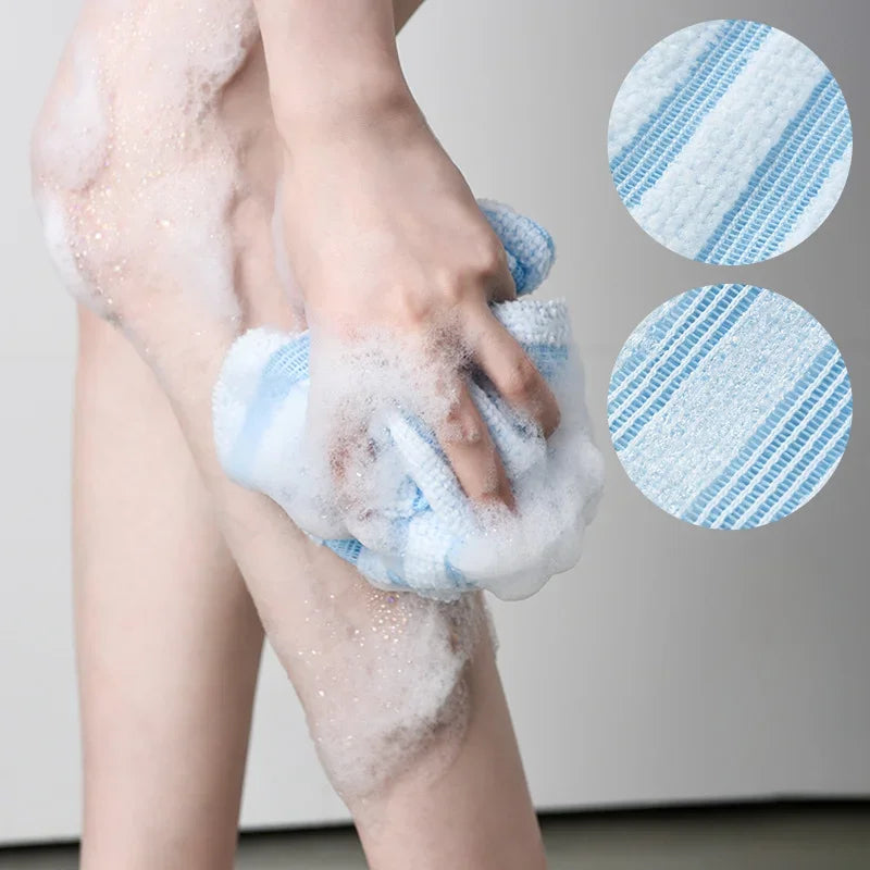 Japanese Rubbing Washcloth Bath Nylon Towel Brush – Exfoliating Scrub Shower Sponge for Back