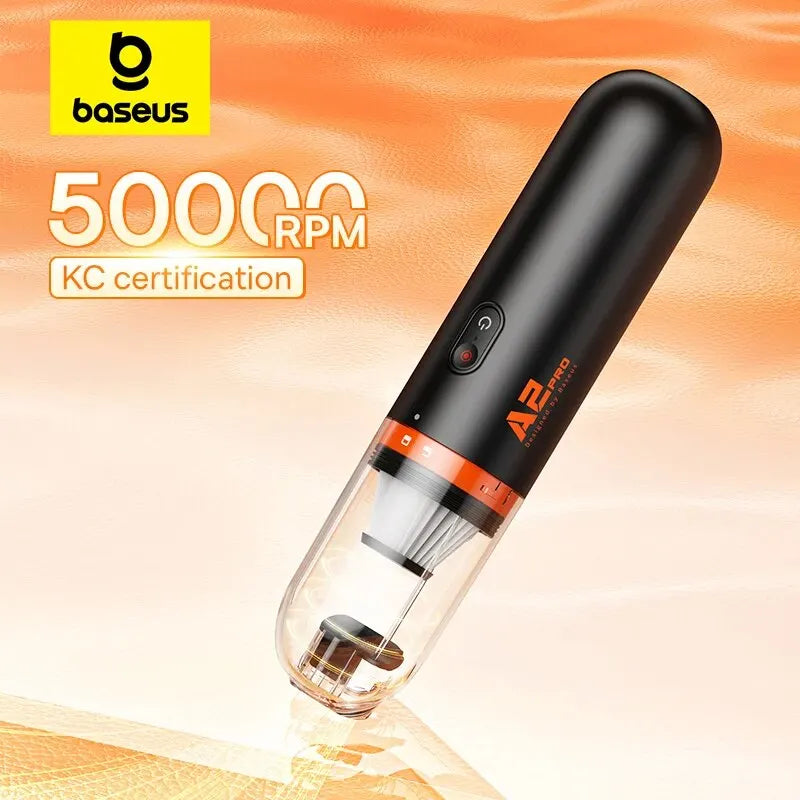 Baseus Mini Handheld Car Vacuum – 6000Pa Powerful Suction, Blow & Vacuum 2-in-1 for Car, Home & Office