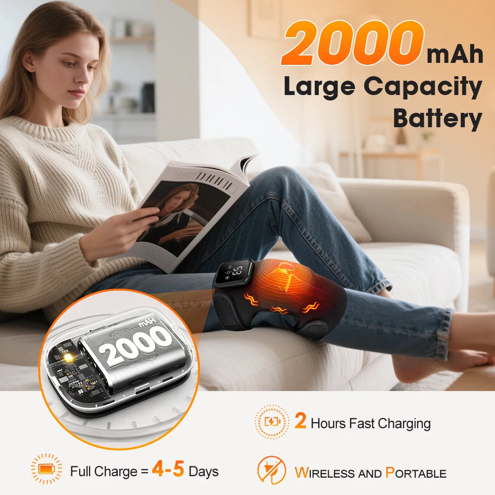 Electric Heated Knee Massage Pad – 3-Level Vibration Hot Compress for Joint & Muscle Relief