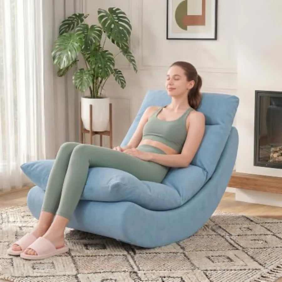 Velvet Rocking Chaise Lounge Chair