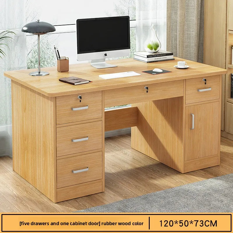 Modern Minimalist Writing & Computer Desk — Durable Wood Office Desk in Oak & Dark Walnut
