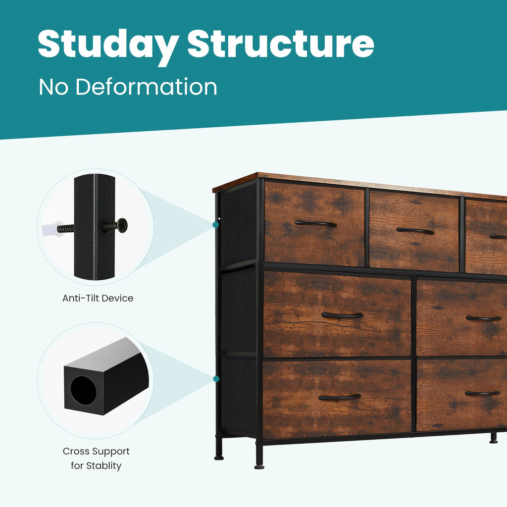 JHK 7-Drawer Dresser & Storage Chest – Fabric Drawers, Clothes Organizer for Bedroom & Living Room