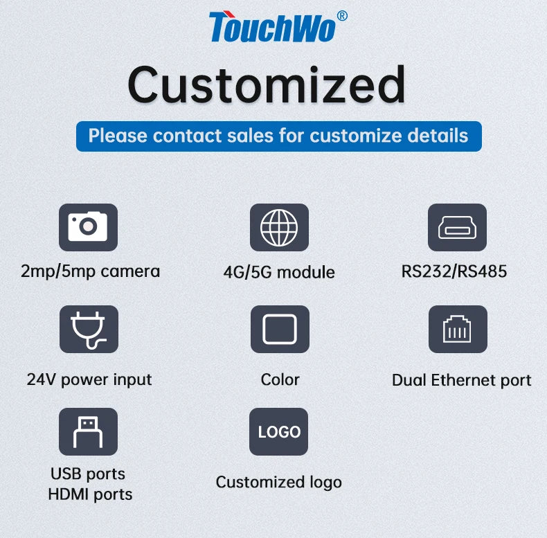 TouchWo Interactive Whiteboard All-in-One Touch Computer – 32" to 65", 1080p, Office & Classroom