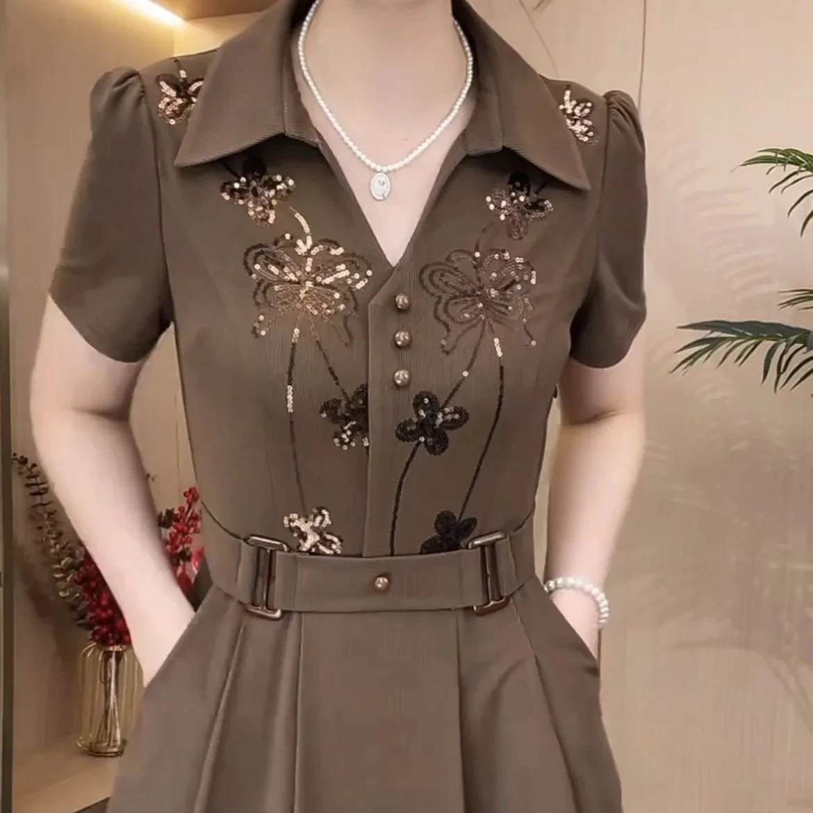 High-End Sequin Long Dress — Western Style Elegant Slim Maxi Dress for Women, Multiple Colors & Sizes