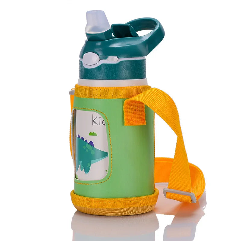 400ml Kids 316 Stainless Steel Vacuum Thermos Bottle – Duck-Billed Straw Tumbler, 6–12Hr Insulation