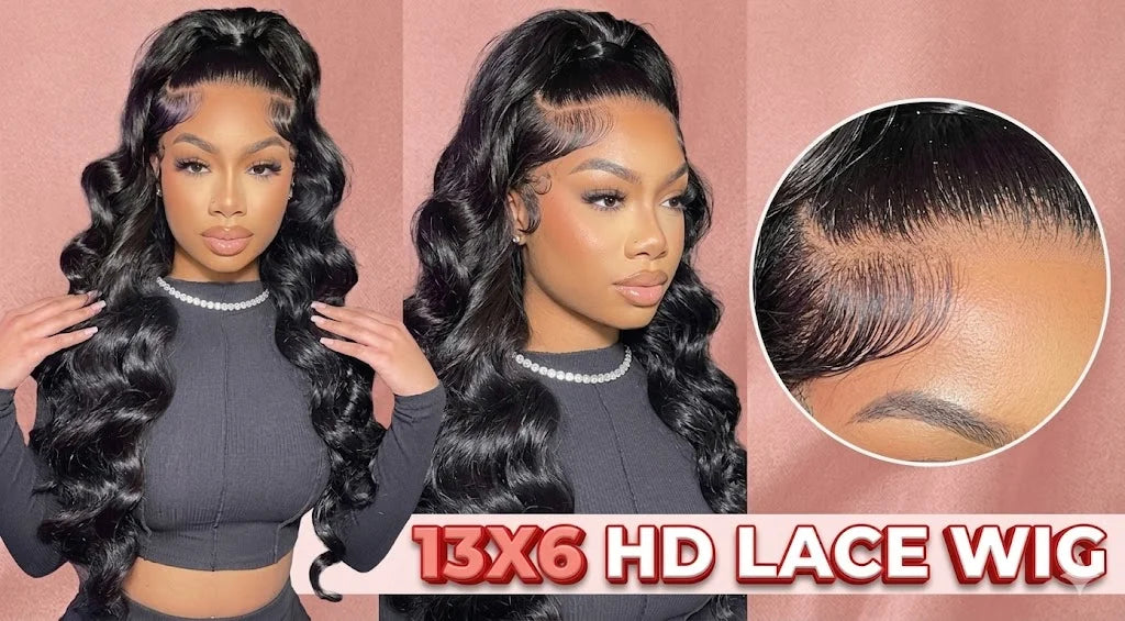 200% 46 40 Inch 13X6 HD Transparent Body Wave Lace Frontal Wig Loose Wave 13X513X7 HD Lace Front Human Hair Wigs For Black Women